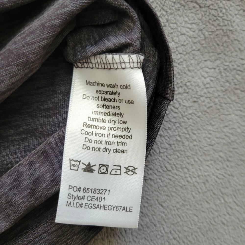 Core 365 Long Sleeve Activewear Shirt Mens Medium VNeck Reflective Stripe Gray - Picture 11 of 12
